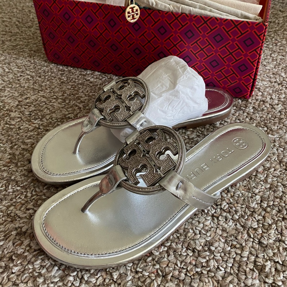 Tory Burch metal Miller embellished sandal